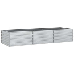 Garden Raised Bed Silver Galvanized Steel Large