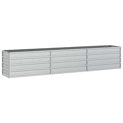 Garden Raised Bed Silver Galvanized Steel Large Durable