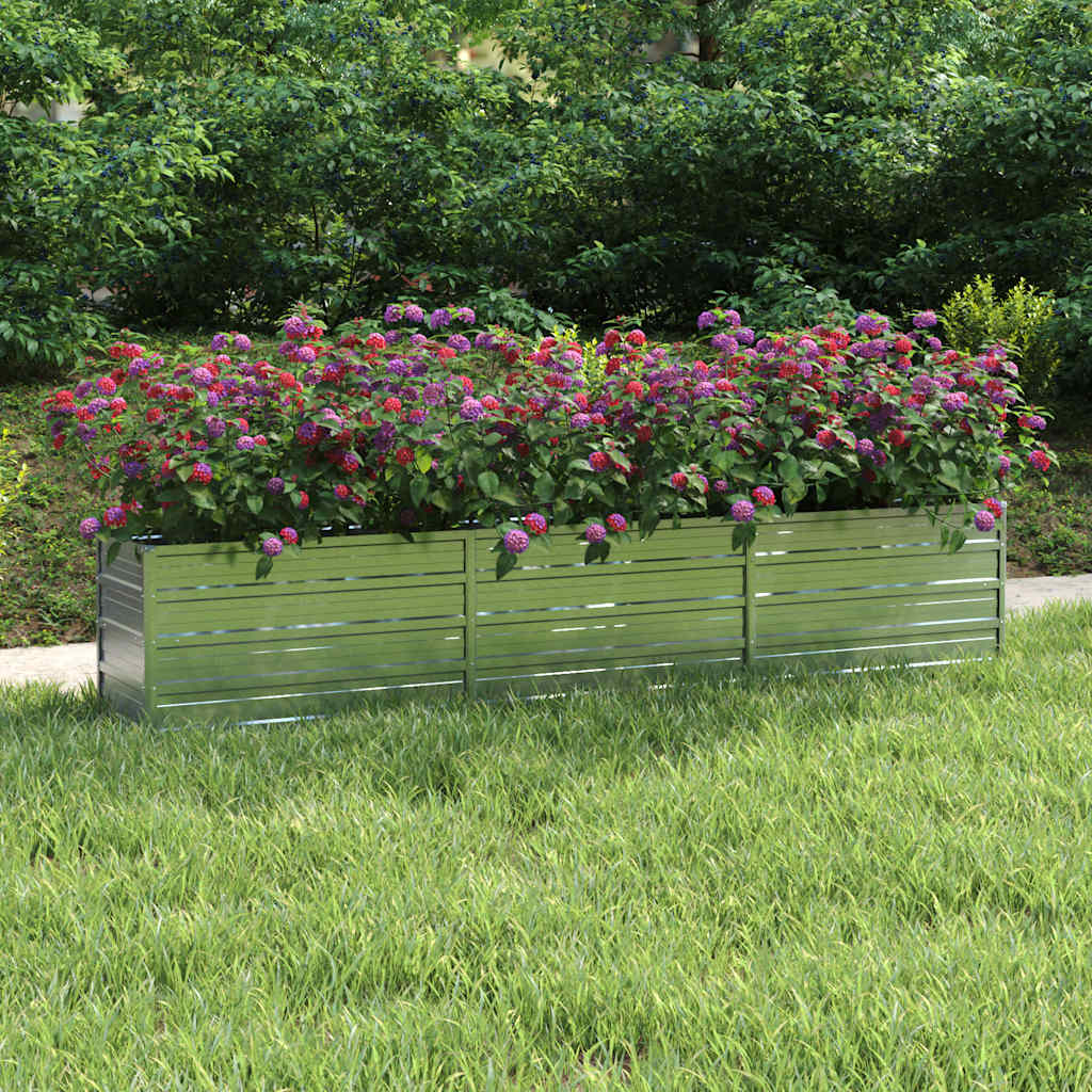 Garden Raised Bed Silver Galvanized Steel Large Durable