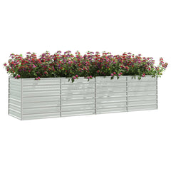 Garden Raised Bed 126x31.5x30.3 Galvanized Steel Silver