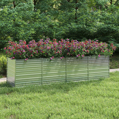Garden Raised Bed 126x31.5x30.3 Galvanized Steel Silver