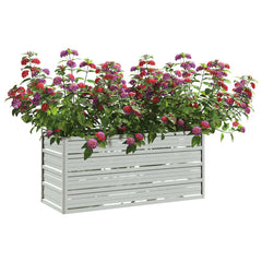 Garden Raised Bed Silver Galvanized Steel 39.4 x 15.7 x 17.7 in