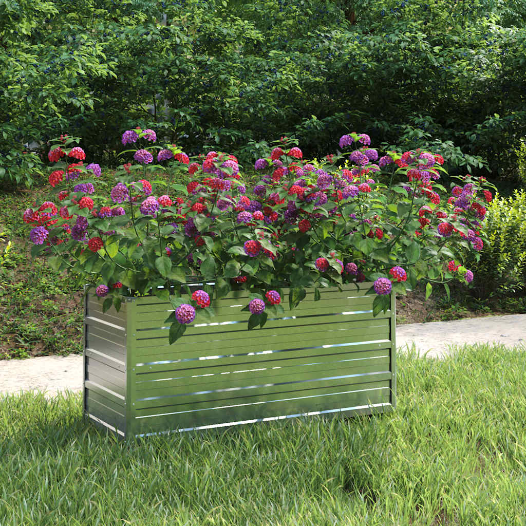 Garden Raised Bed Silver Galvanized Steel 39.4 x 15.7 x 17.7 in