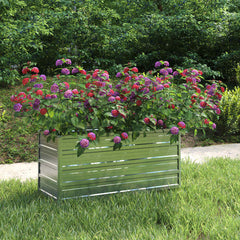Garden Raised Bed Silver Galvanized Steel 39.4 x 15.7 x 17.7 in