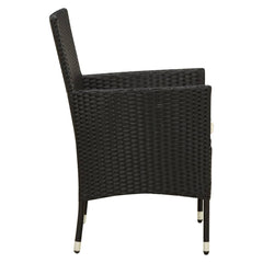 Garden Chair Set of 2 Black and Cream White
