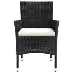 Garden Chair Set of 4 Black Poly rattan Medium Durable