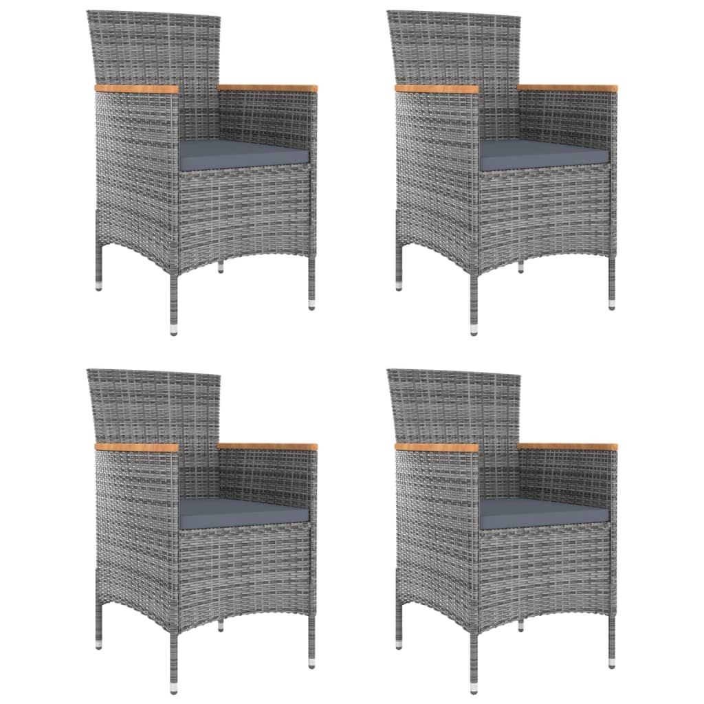 Garden Dining Chair Set of 4 Grey