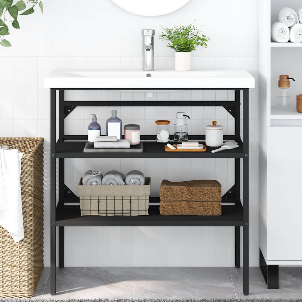 Bathroom Sink Frame Black Powder-coated iron Medium