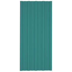 Roof Panel 12 pcs Green 39.37 x 17.72 in Galvanised steel