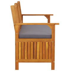 Bench Black Solid Acacia wood Large Storage Bench Rectangular