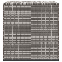 Cushion Box Grey PE Rattan, Powder-Coated Steel Large Cushion Box