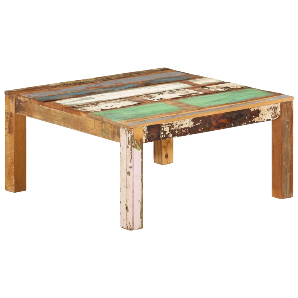 Coffee Table Multicolour Solid reclaimed wood 31.5x31.5x15.7 in – Bostome