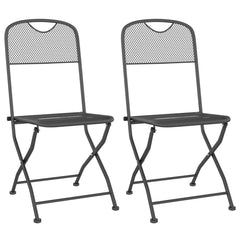 Folding Garden Chair Set of 2 Anthracite