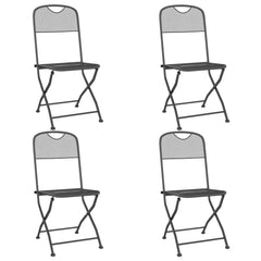 Folding Garden Chair Set of 4 Anthracite