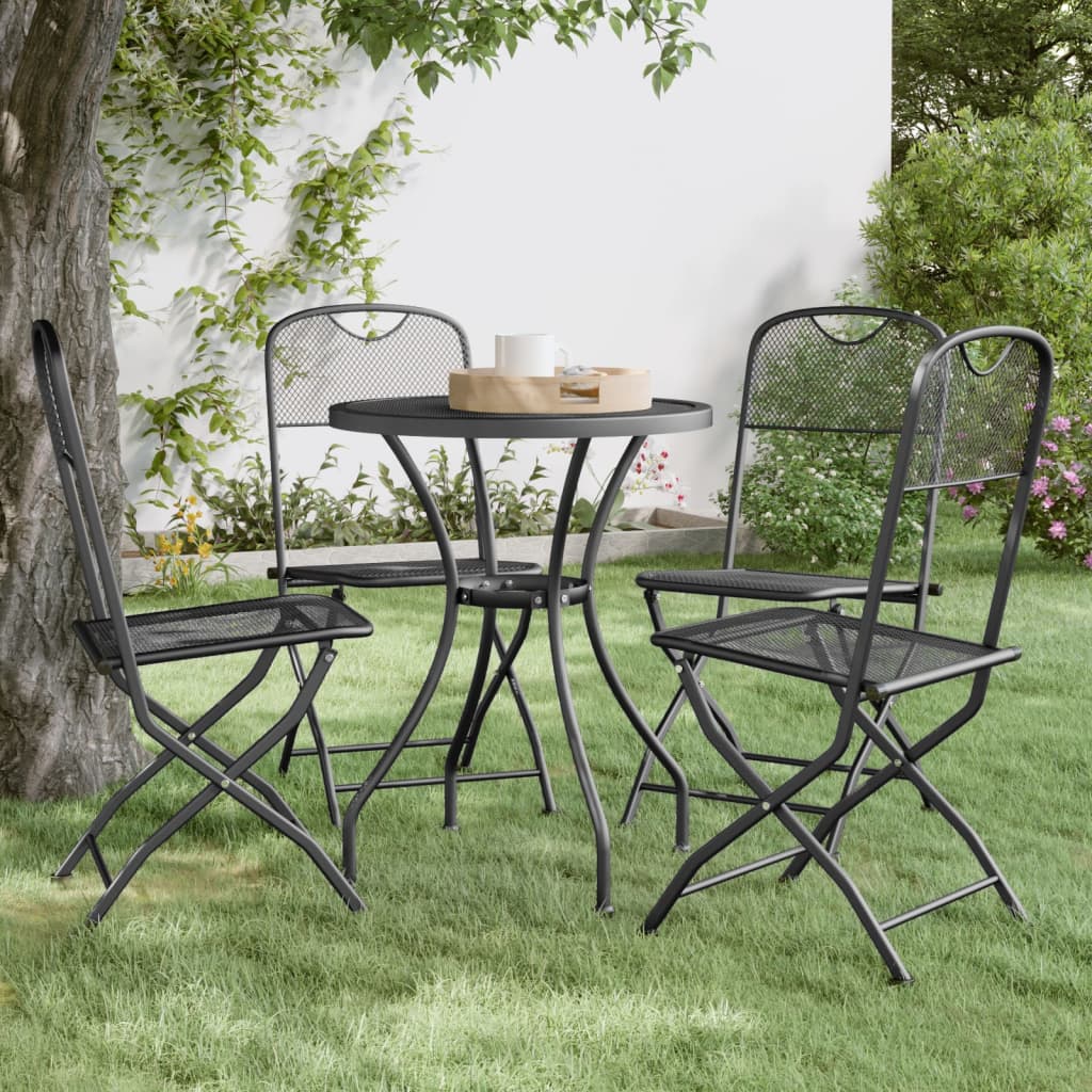 Folding Garden Chair Set of 4 Anthracite