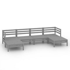 Garden Lounge Set Grey Solid pine wood Large Modular
