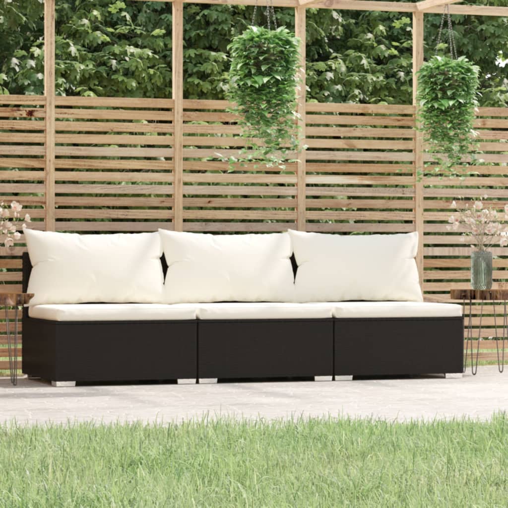3-seater Sofa Black