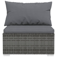 3-seater Sofa Grey PE rattan, powder-coated steel, plastic Medium