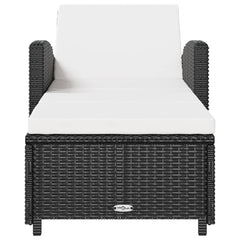 Sun Lounger Black and Cream White