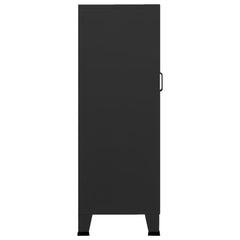 Storage Chest Black Metal 27.6 x 15.7 x 45.3 in Industrial