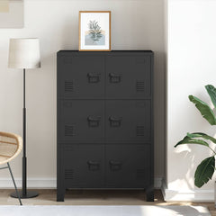 Storage Chest Black Metal 45.3 in Height Storage Chest