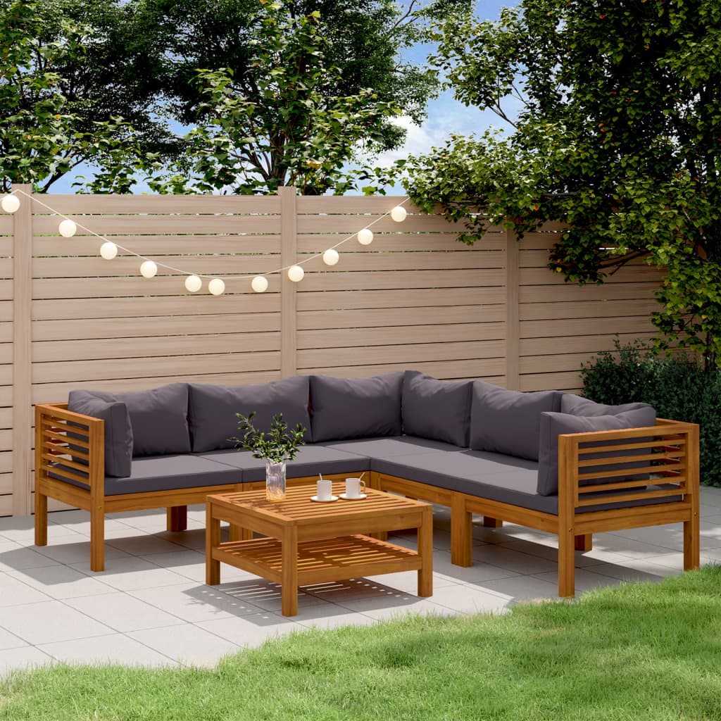 Wooden Lounge Set Dark grey