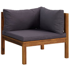 Wooden Lounge Set Dark Grey Solid Acacia Wood Large Modular