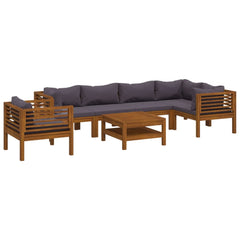 Wooden Lounge Set Dark gray cushion