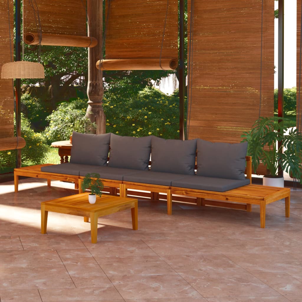 Garden Bench Dark gray cushions