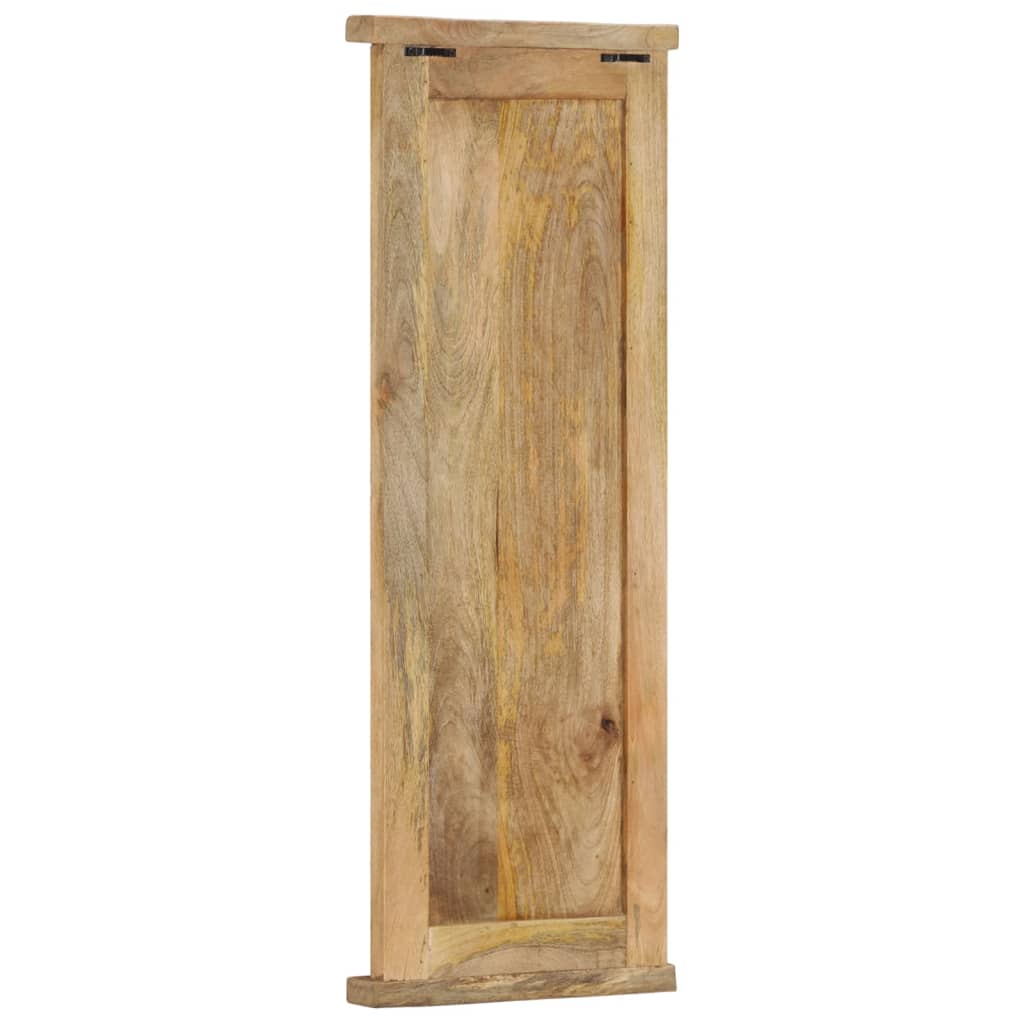 Set of two solid mango wood coat racks, each 15x39.4 inches with wrought-iron hooks.