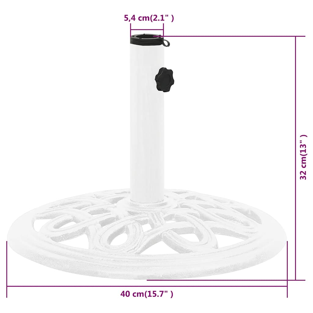 Umbrella Base White 15.7x15.7x12.6 Cast Iron