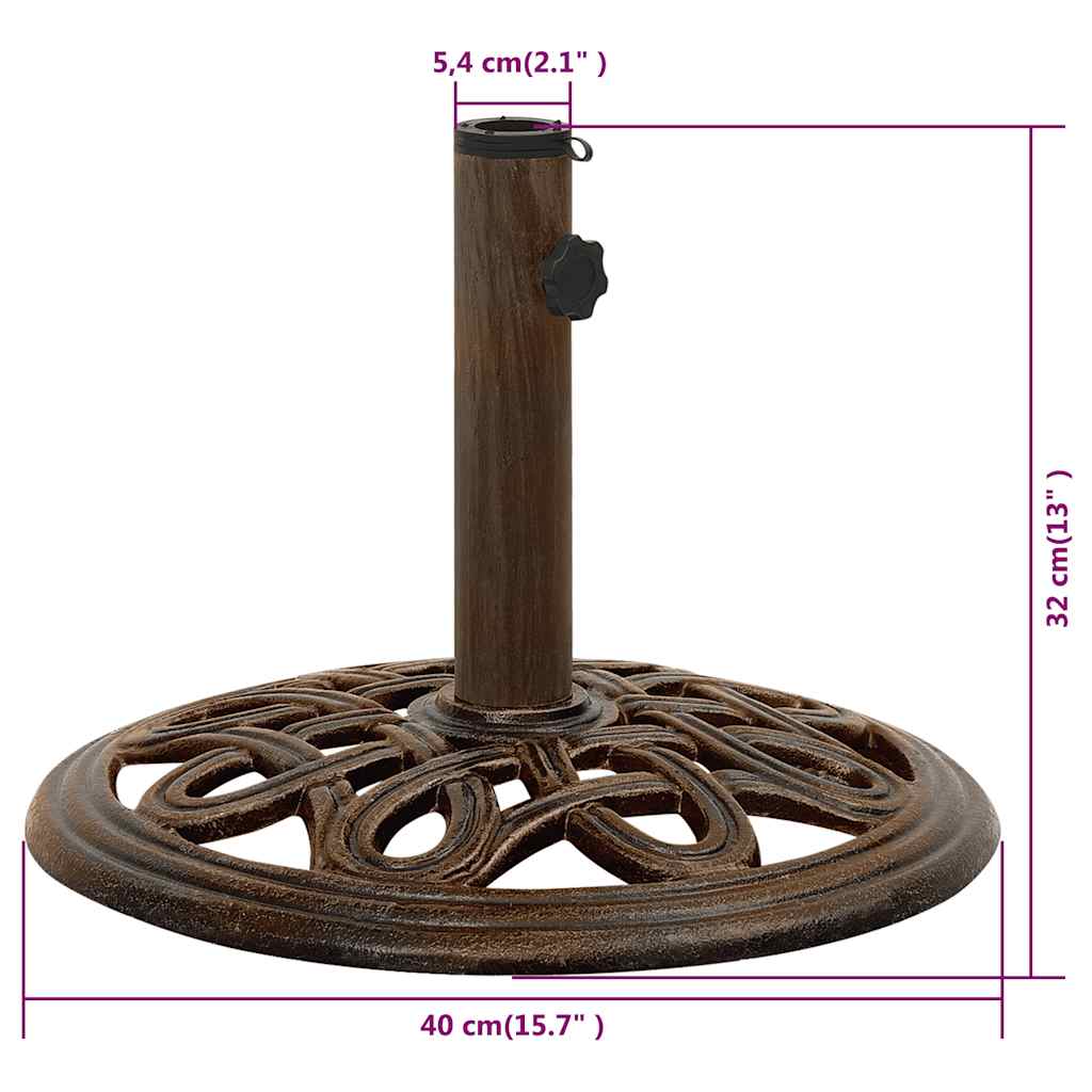 Umbrella Base Bronze 15.7x15.7x12.6 Cast Iron