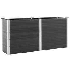 Garden Raised Bed Grey Wood plastic composite (WPC), Steel Large