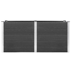 Garden Raised Bed Grey Wood plastic composite (WPC), Steel Large