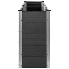 Garden Raised Bed Grey Wood plastic composite (WPC), Steel Large