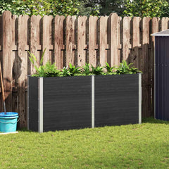 Garden Raised Bed Grey Wood plastic composite (WPC), Steel Large