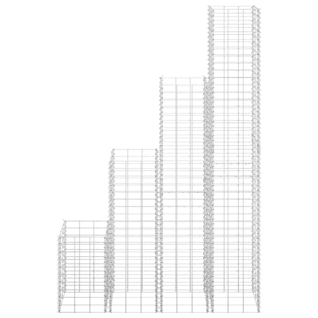 Gabion Raised Beds 4 pcs 11.8x11.8x19.7/39.4/59.1/78.7 Iron
