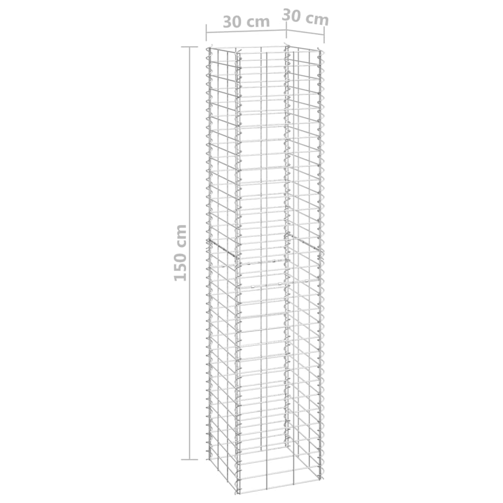 Gabion Raised Beds 4 pcs 11.8x11.8x19.7/39.4/59.1/78.7 Iron