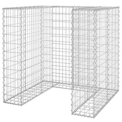 Galvanized steel gabion basket, 43.3x39.4x43.3 inches, for hiding garbage bins.