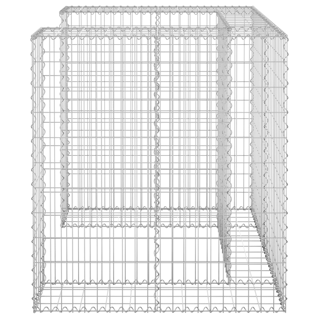 Galvanized steel gabion basket, 43.3x39.4x43.3 inches, for hiding garbage bins.