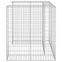 Galvanized steel gabion basket, 43.3x39.4x43.3 inches, for hiding garbage bins.