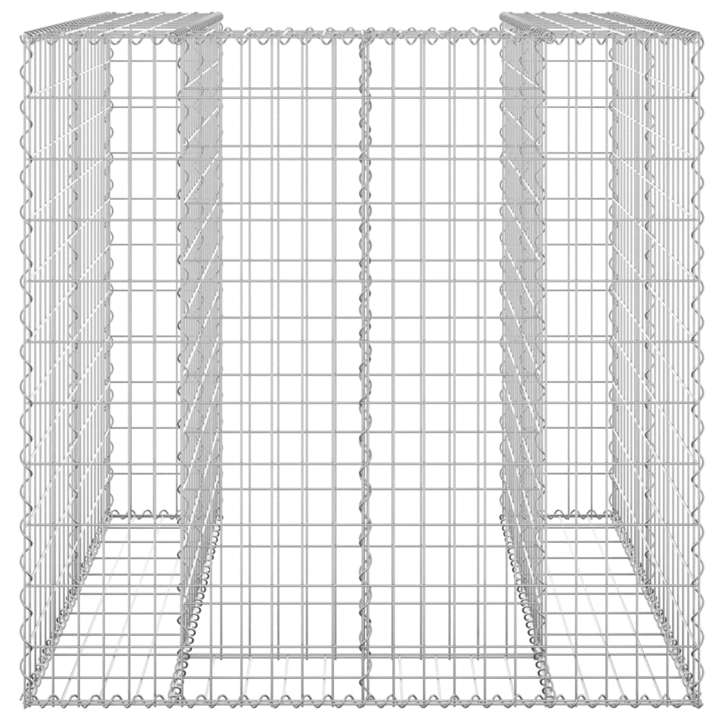 Galvanized steel gabion basket for garbage bin, 43.3x39.4x43.3 inches, welded mesh design.