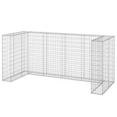 Galvanized steel gabion wall, L-shaped, 100x39.4x43.3 inches, for hiding garbage bins.