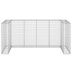 Galvanized steel gabion wall measuring 100x39.4x43.3 inches for hiding garbage bins.