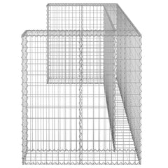 Galvanized steel gabion wall for hiding garbage bins, measuring 100x39.4x43.3 inches.