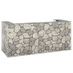 Galvanized steel gabion wall, 100x39.4x43.3 inches, for hiding garbage bins.