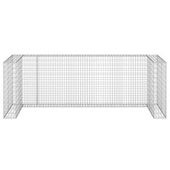 Galvanized steel gabion wall measuring 128x39.4x43.3 inches for hiding garbage bins.