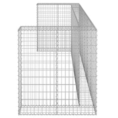 Galvanized steel gabion wall enclosure for hiding garbage bins, measuring 128x39.4x43.3 inches.