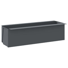 Flower Box Set of 12 Gray Polypropylene 14.2 in x 5.3 in x 3.7 in