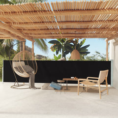 Patio Retractable Side Awning 46.1x236.2 Black